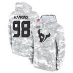 Kooe H.Texans #98 Sheldon Rankins Player Arctic Camo Salute to Service Hoodies Limited Game Stitched Jerseys