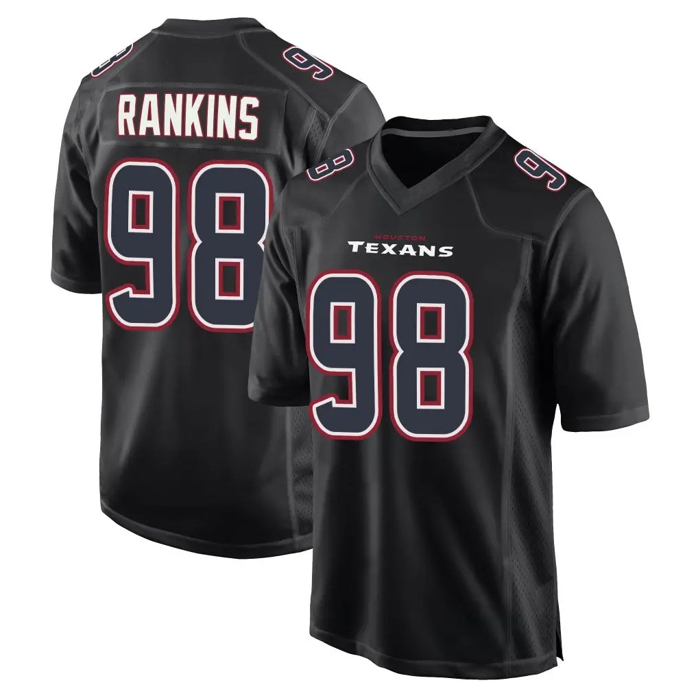 Kooe H.Texans #98 Sheldon Rankins Player Black Fashion Home Game Stitched Jerseys