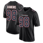 Kooe H.Texans #98 Sheldon Rankins Player Black Fashion Home Game Stitched Jerseys