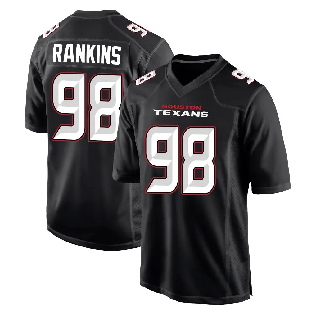 Kooe H.Texans #98 Sheldon Rankins Player Carbon Black Fashion Home Game Stitched Jerseys