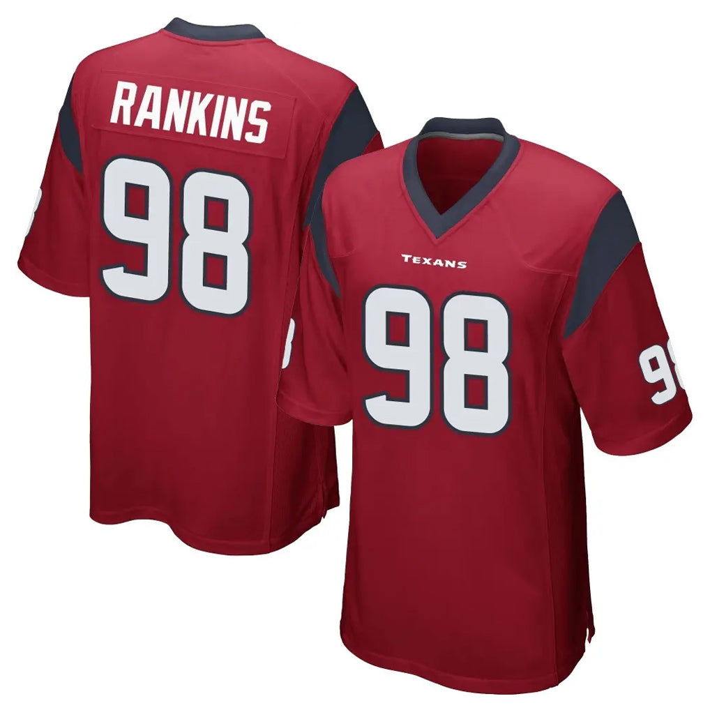 Kooe H.Texans #98 Sheldon Rankins Player Red Home Game Stitched Jerseys