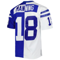 Kooe IN.Colts #18 Peyton Manning Mitchell & Ness Royal White 1998 Split Legacy Replica Stitched Puhic Jersey