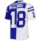 Kooe IN.Colts #18 Peyton Manning Mitchell & Ness Royal White 1998 Split Legacy Replica Stitched Puhic Jersey