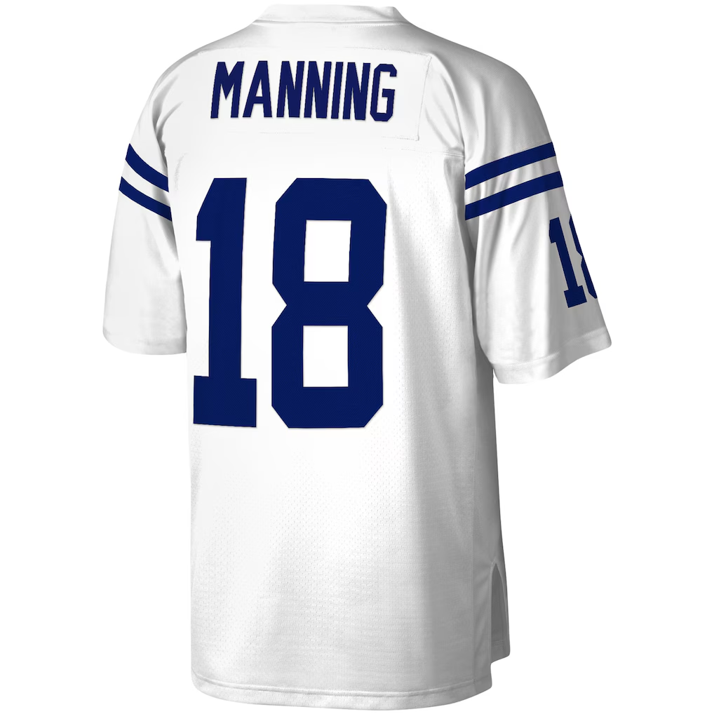 Kooe IN.Colts #18 Peyton Manning Mitchell & Ness White Legacy Replica Jersey