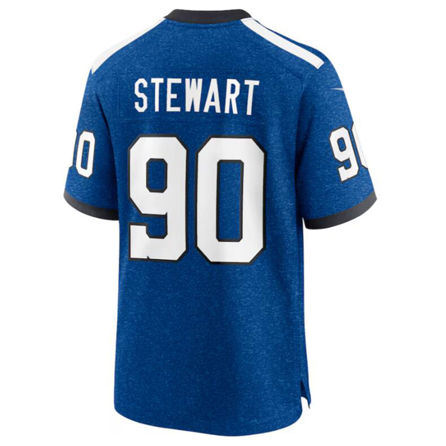 Kooe IN.Colts #90 Grover Stewart Royal Indiana Nights Alternate Game Jersey American Stitched Football Jerseys
