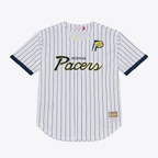 Kooe I.Pacers Mitchell & Ness White Head Coach Pinstripe Mesh Full-Button Baseball Jerseys
