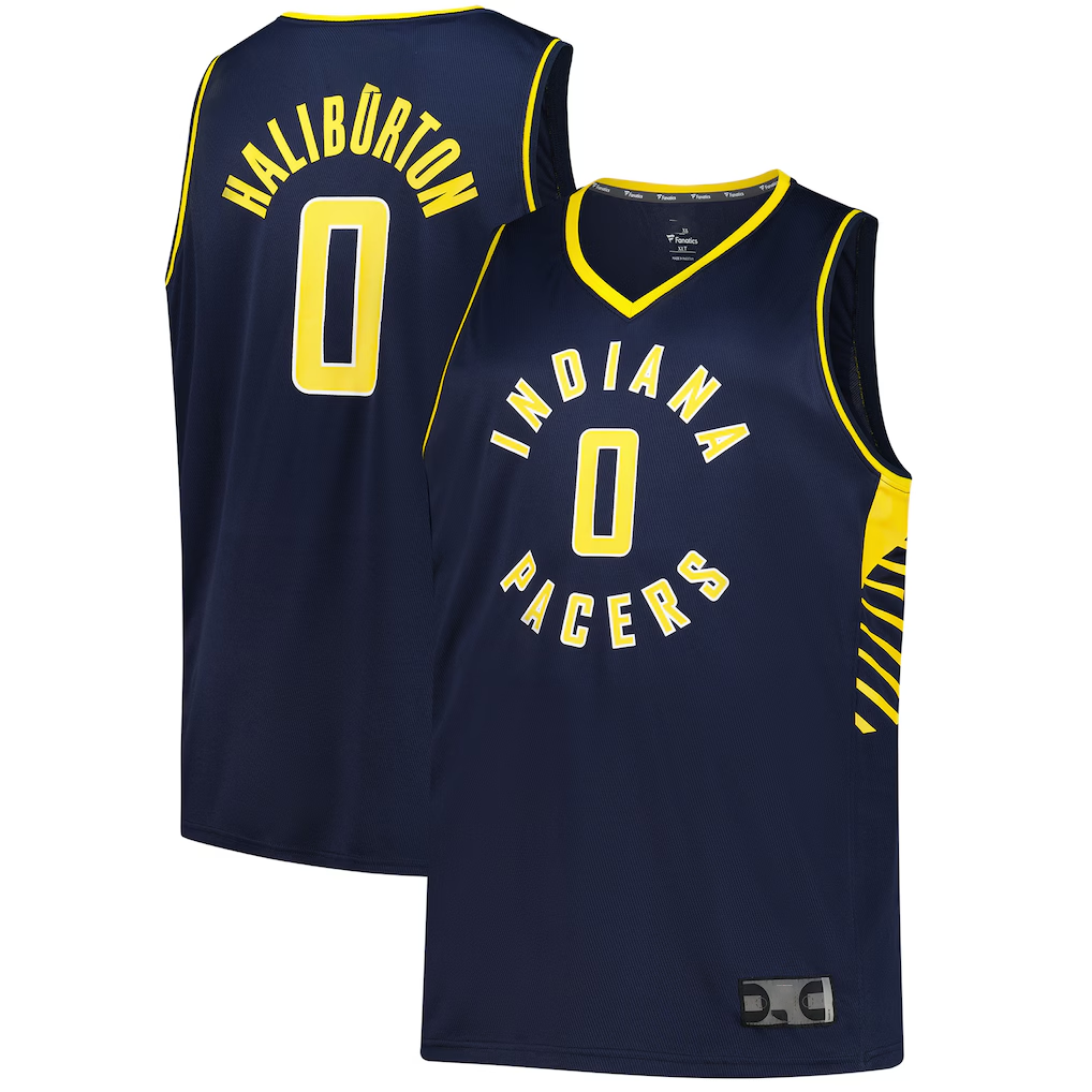 Kooe I.Pacers #0 Tyrese Haliburton  Navy Big & Tall Fast Break Jerseys - Icon Edition