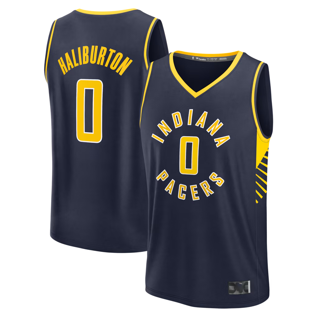 Kooe I.Pacers #0 Tyrese Haliburton  Navy Fast Break Replica Jerseys - Icon Edition