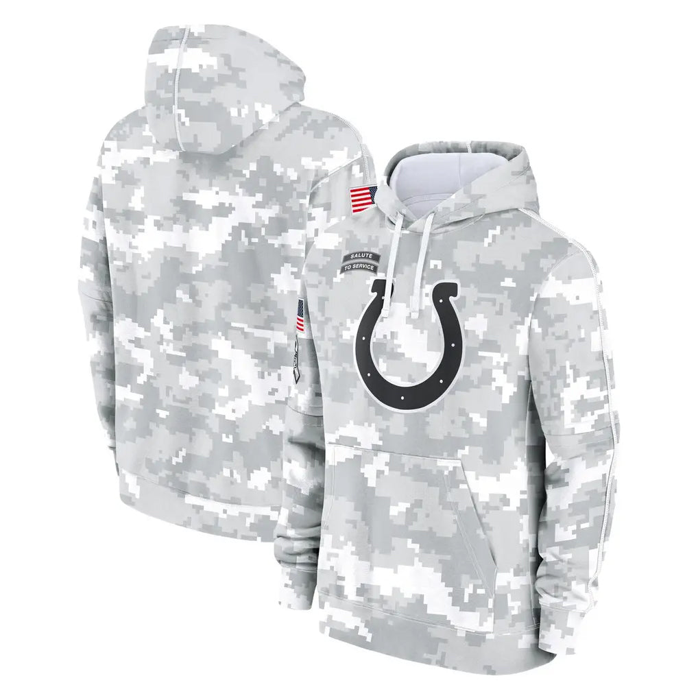 Kooe IN.Colts Arctic Camo Salute to Service Hoodies Limited Game Blank Player Stitched Jerseys
