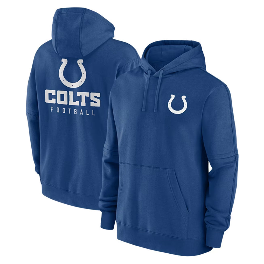 Kooe IN.Colts Blue Sideline Club Fleece Long Sleeve Hoodie Limited Blank Player Stitched Jerseys