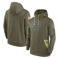 Kooe IN.Colts Olive Salute To Service Hoodies Limited Blank Player Stitched Jerseys