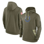 Kooe IN.Colts Olive Salute To Service Hoodies Limited Blank Player Stitched Jerseys