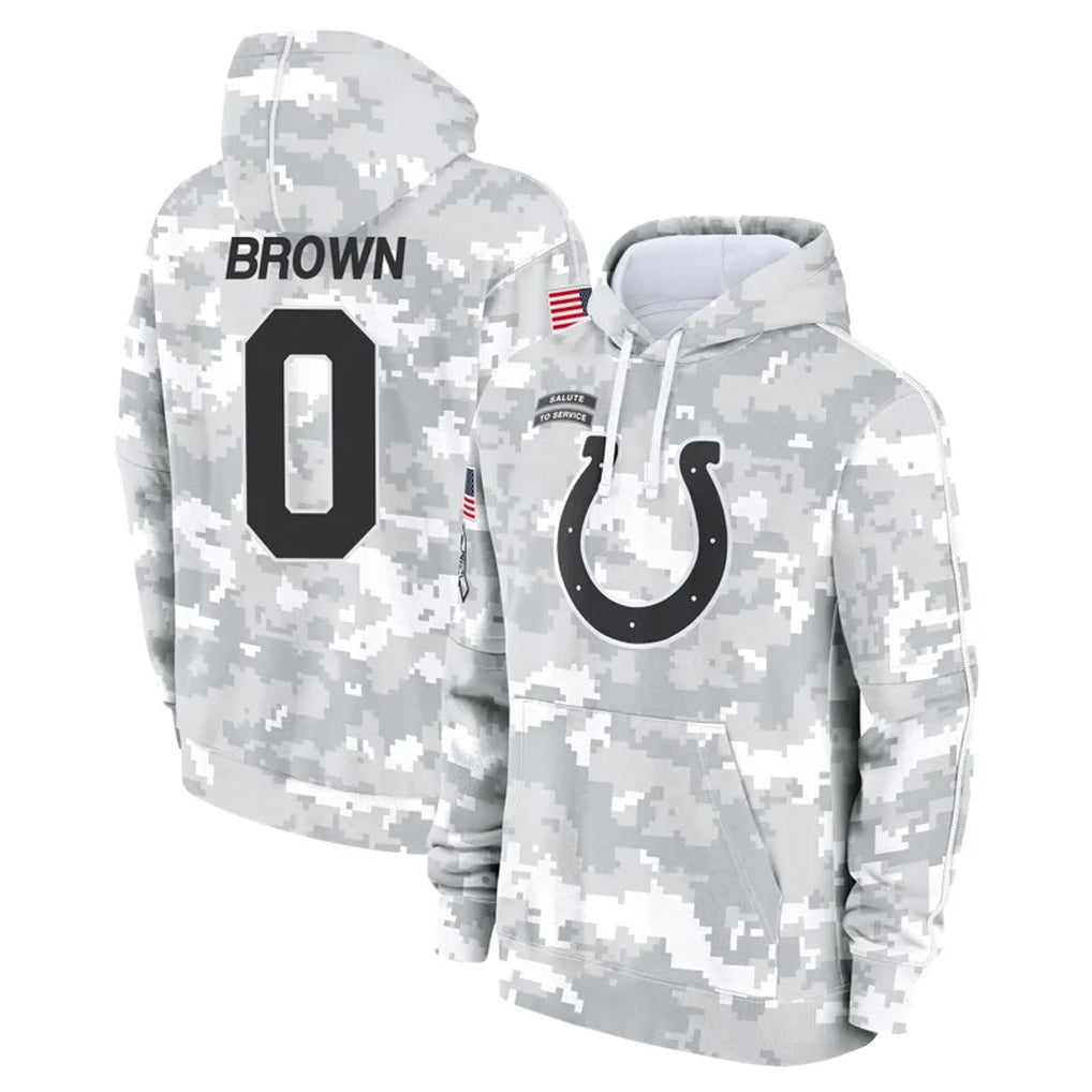 Kooe IN.Colts #0 Camryn Bynum Player Arctic Camo Salute to Service Hoodies Limited Game Stitched Jerseys