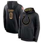 Kooe IN.Colts #0 Camryn Bynum Player Black Salute to Service Hoodies Limited Game Stitched Jerseys