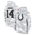 Kooe IN.Colts #14 Alec Pierce Player Arctic Camo Salute to Service Hoodies Limited Game Stitched Jerseys