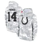 Kooe IN.Colts #14 Alec Pierce Player Arctic Camo Salute to Service Hoodies Limited Game Stitched Jerseys