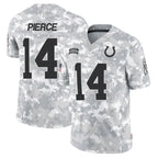 Kooe IN.Colts #14 Alec Pierce Player Arctic Camo Salute to Service Limited Stitched Jerseys