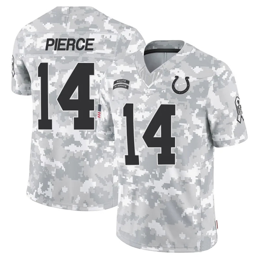 Kooe IN.Colts #14 Alec Pierce Player Arctic Camo Salute to Service Limited Stitched Jerseys