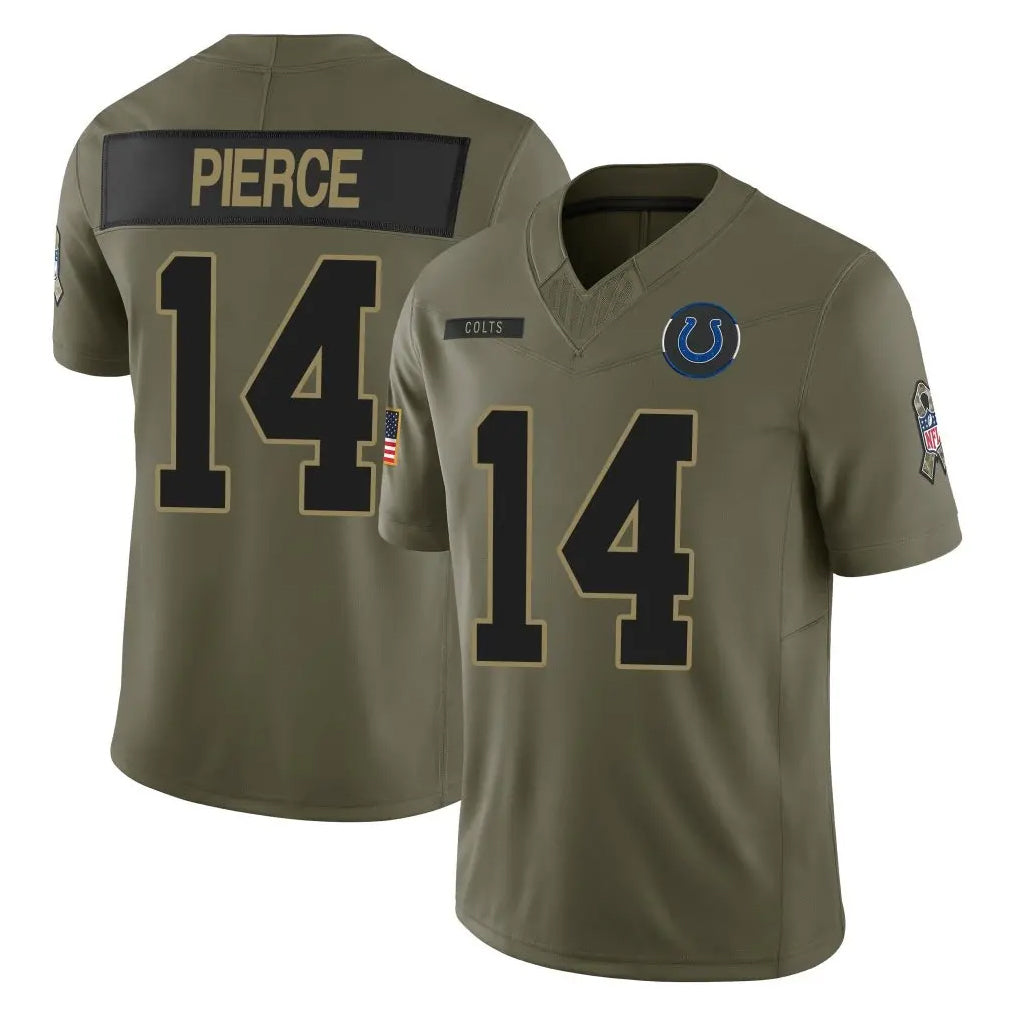 Kooe IN.Colts #14 Alec Pierce Player Olive 2025 Salute To Service Limited Game Stitched Jerseys