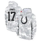 Kooe IN.Colts #17 Daniel Jones Player Arctic Camo Salute to Service Hoodies Limited Game Stitched Jerseys