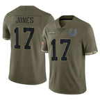 Kooe IN.Colts #17 Daniel Jones Player Olive Salute To Service Limited Stitched Jerseys