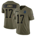 Kooe IN.Colts #17 Daniel Jones Player Salute to Service Limited Olive Stitched Jerseys