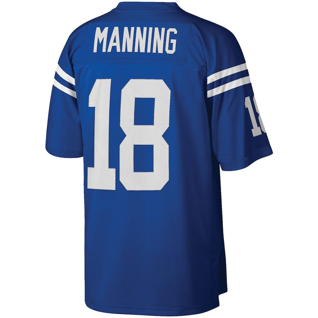 Kooe IN.Colts #18 Peyton Manning Mitchell & Ness Royal Big & Tall Retired Player Replica Stitched Jerseys
