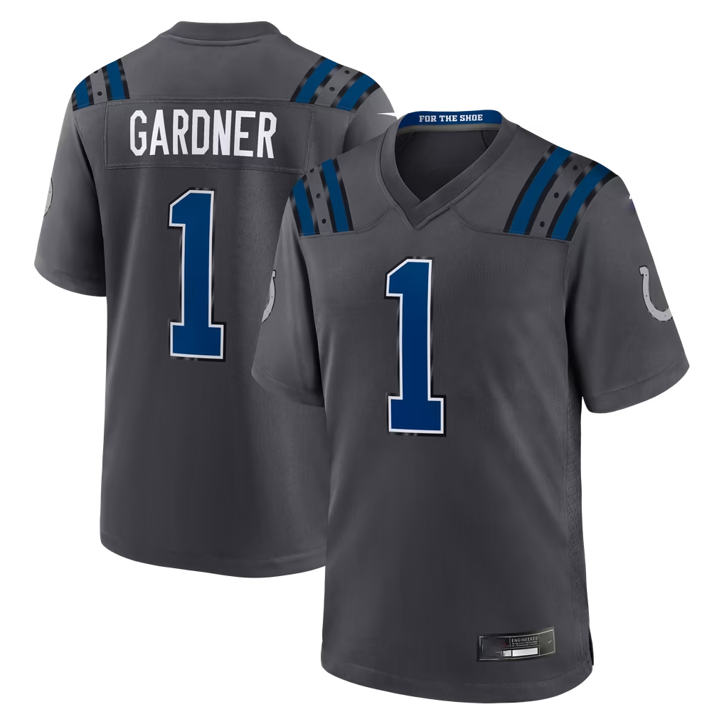 Kooe IN.Colts #1 Sauce Gardner Anthracite 2026 Rivalries Collection Game Stitched Jerseys