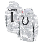 Kooe IN.Colts #1 Sauce Gardner Player Arctic Camo Salute to Service Hoodies Limited Game Stitched Jerseys