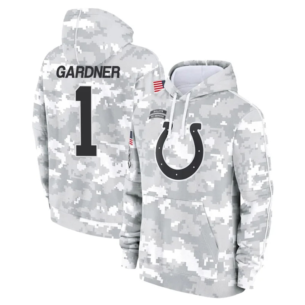 Kooe IN.Colts #1 Sauce Gardner Player Arctic Camo Salute to Service Hoodies Limited Game Stitched Jerseys