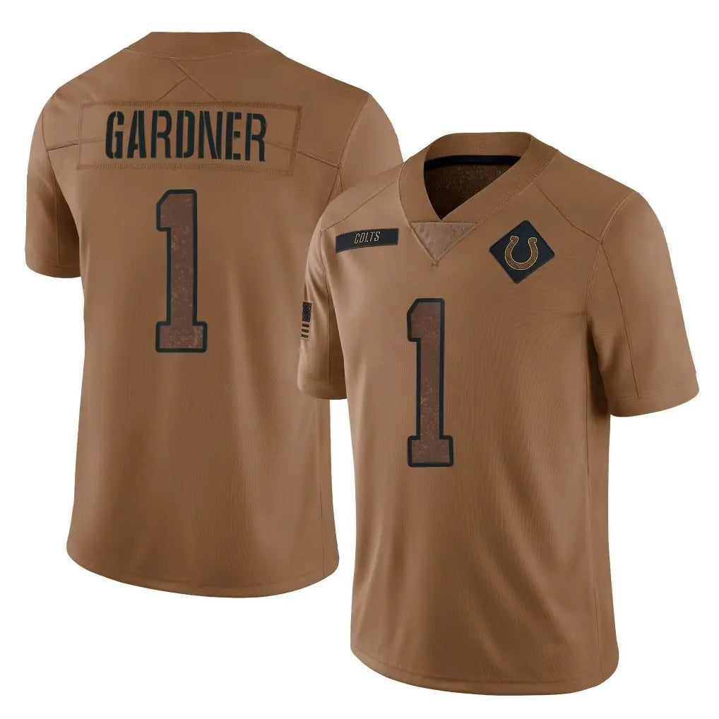 Kooe IN.Colts #1 Sauce Gardner Player Brown Salute To Service Limited Stitched Jerseys