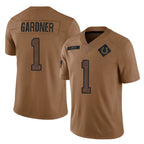 Kooe IN.Colts #1 Sauce Gardner Player Brown Salute To Service Limited Stitched Jerseys