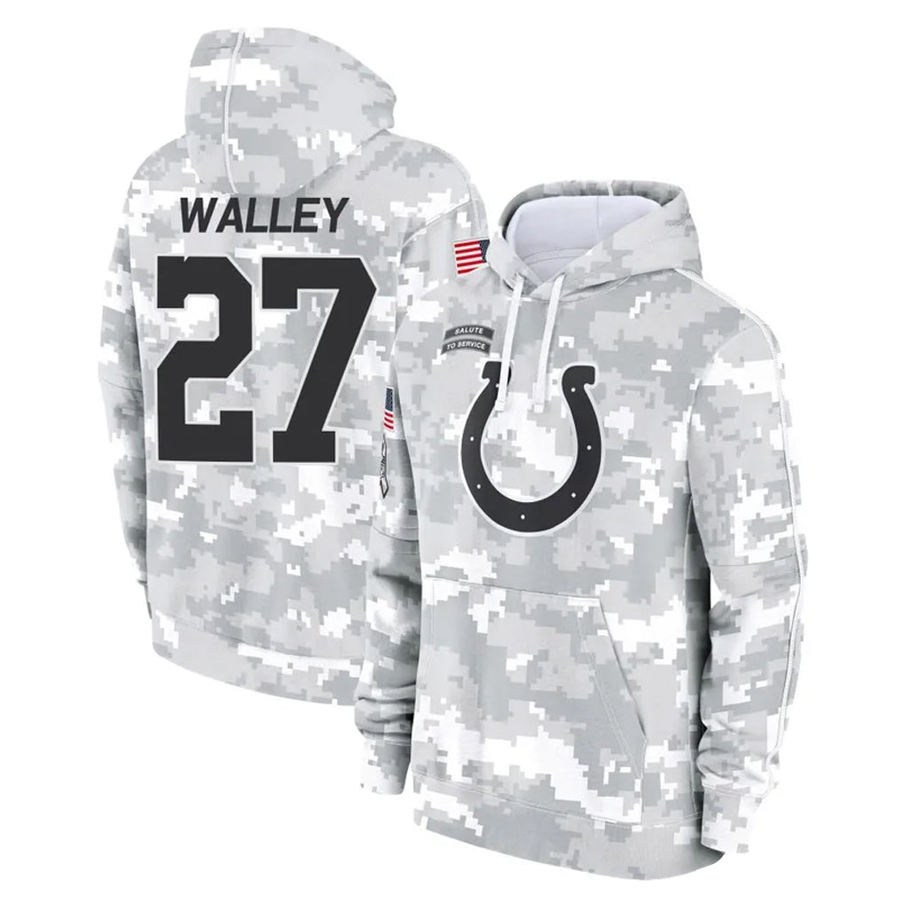 Kooe IN.Colts #27 Justin Walley Player Arctic Camo Salute to Service Hoodies Limited Game Stitched Jerseys