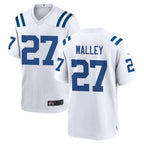 Kooe IN.Colts #27 Justin Walley Player White Home Game Stitched Jerseys