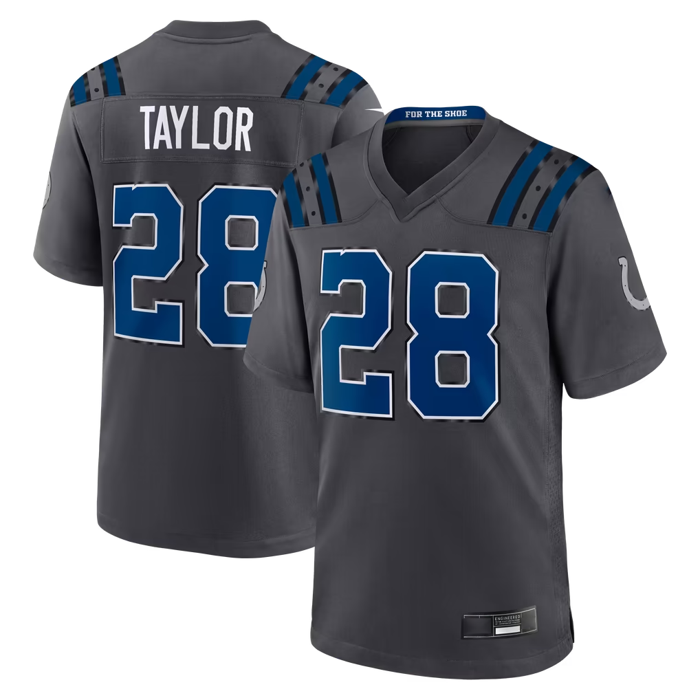 Kooe IN.Colts #28 Jonathan Taylor Anthracite 2026 Rivalries Collection Game Stitched Jerseys