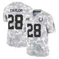 Kooe IN.Colts #28 Jonathan Taylor Player Arctic Camo Salute To Service Limited Game Stitched Jerseys