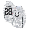 Kooe IN.Colts #28 Jonathan Taylor Player Arctic Camo Salute to Service Hoodies Limited Game Stitched Jerseys