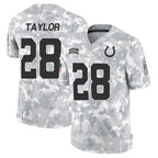 Kooe IN.Colts #28 Jonathan Taylor Player Arctic Camo Salute to Service Limited Stitched Jerseys