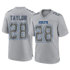Kooe IN.Colts #28 Jonathan Taylor Player Gray Atmosphere Fashion Home Game Stitched Jerseys