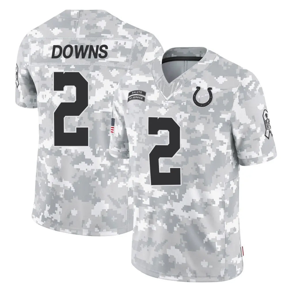 Kooe IN.Colts #2 Josh Downs Player Arctic Camo Salute To Service Limited Game Stitched Jerseys