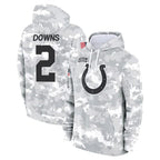 Kooe IN.Colts #2 Josh Downs Player Arctic Camo Salute to Service Hoodies Limited Game Stitched Jerseys