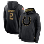 Kooe IN.Colts #2 Josh Downs Player Black Salute to Service Hoodies Limited Game Stitched Jerseys