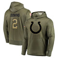 Kooe IN.Colts #2 Josh Downs Player Olive Salute to Service Pullover Hoodies Home Game Stitched Jerseys