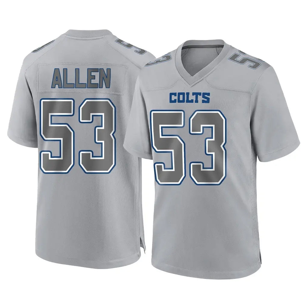 Kooe IN.Colts #53 CJ Allen Player Gray Atmosphere Fashion Home Game Stitched Jerseys