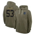 Kooe IN.Colts #53 CJ Allen Player Olive Salute to Service Pullover Hoodies Limited Stitched Jerseys