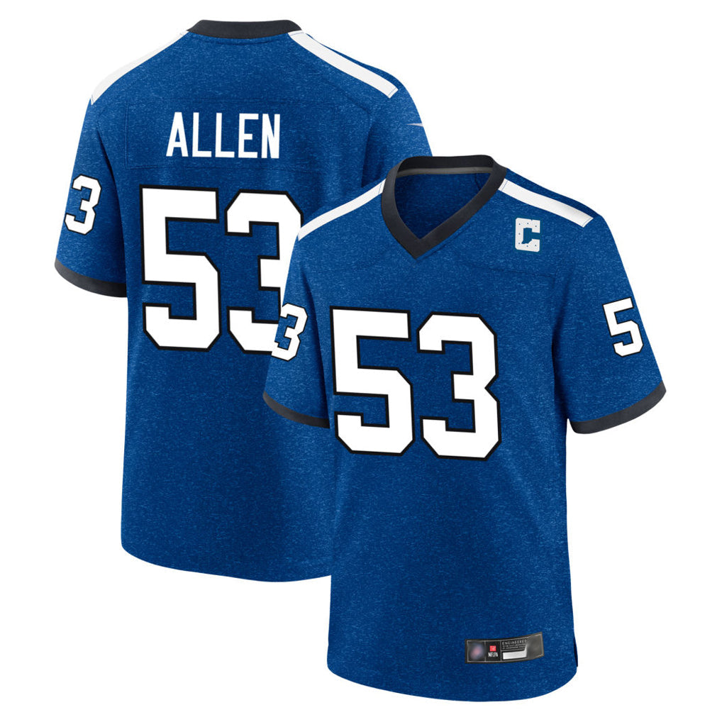Kooe IN.Colts #53 CJ Allen Player Royal Alternate Indiana Nights Home Game Stitched Jerseys