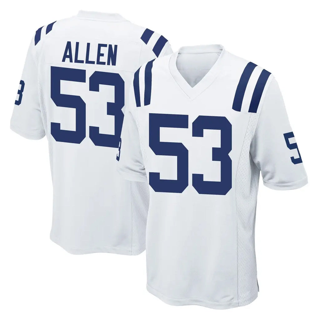 Kooe IN.Colts #53 CJ Allen Player White Home Game Stitched Jerseys