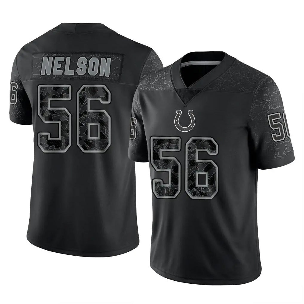 Kooe IN.Colts #56 Quenton Nelson Player Black Reflective Limited Game Stitched Jerseys