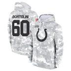 Kooe IN.Colts #60 Tanor Bortolini Player Arctic Camo Salute to Service Hoodies Limited Game Stitched Jerseys