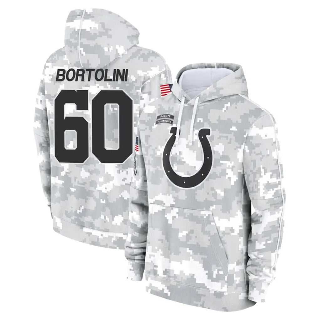 Kooe IN.Colts #60 Tanor Bortolini Player Arctic Camo Salute to Service Hoodies Limited Game Stitched Jerseys